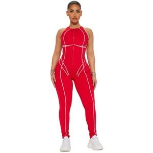 Fashion Nova Sport • NWOT Red Motivate Elevate Racerback Jumpsuit Size Large